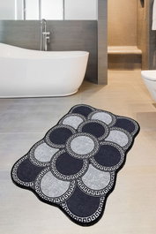 Mijölnir Alfombrilla de Baño Ciorcail Azul Oscuro y Gris